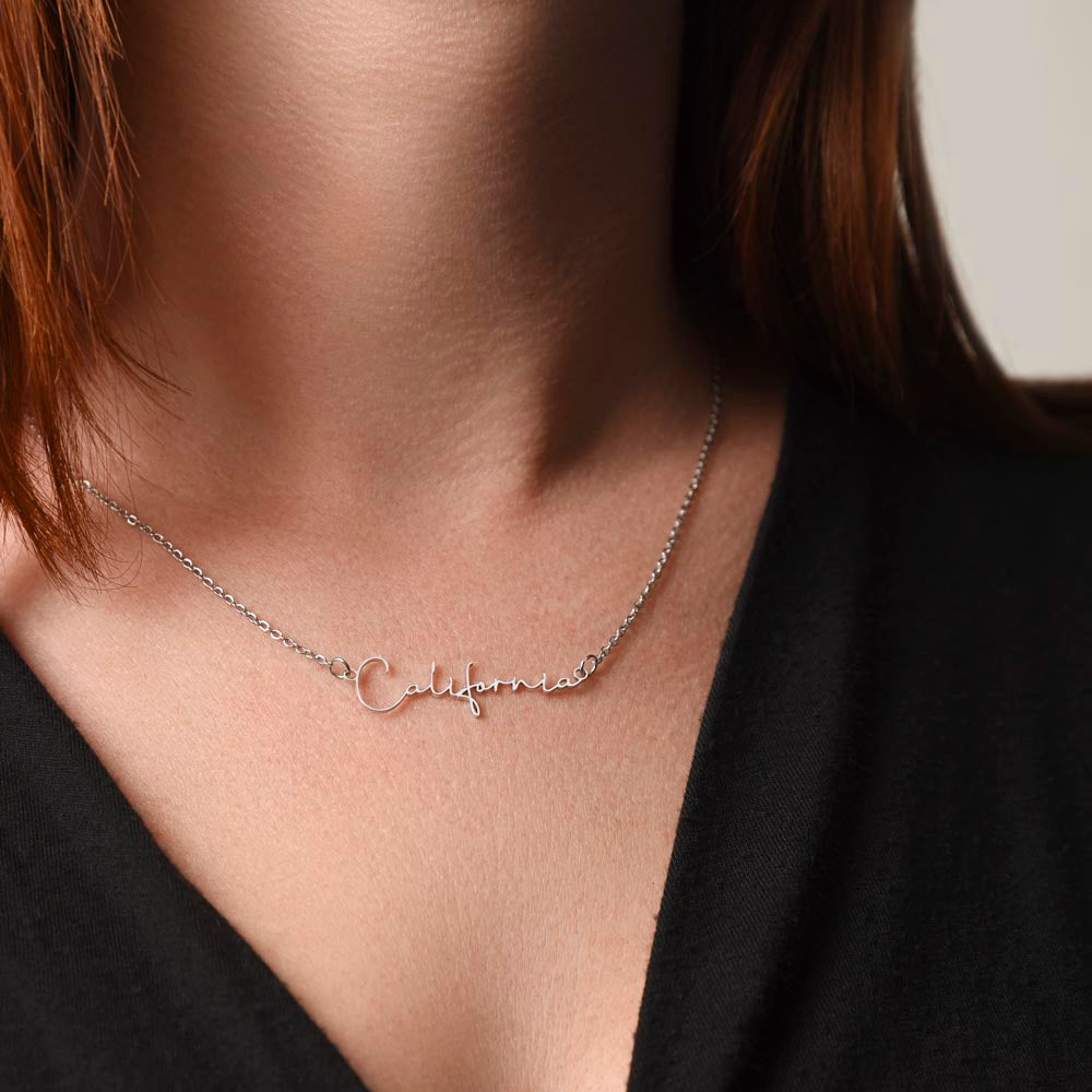 To My Wife Signature Name Necklace