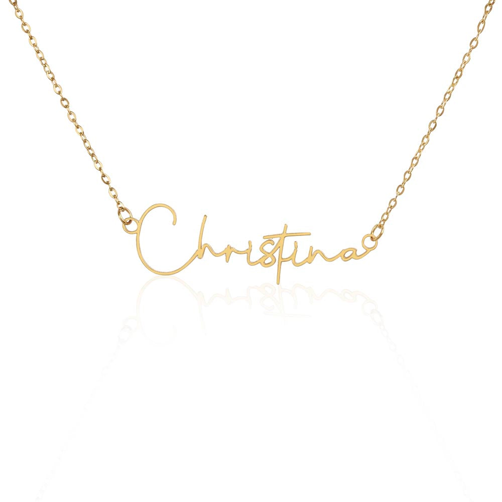 To My Wife Signature Name Necklace