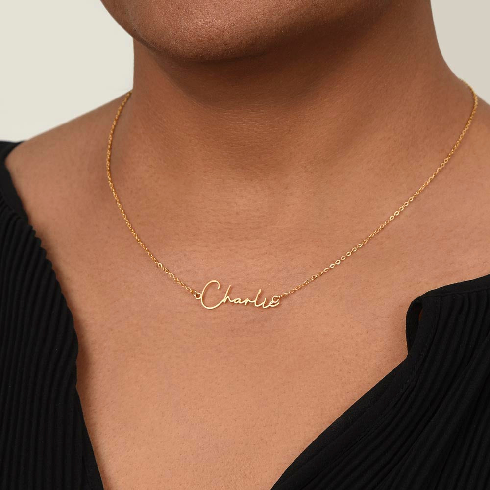 To My Wife Signature Name Necklace