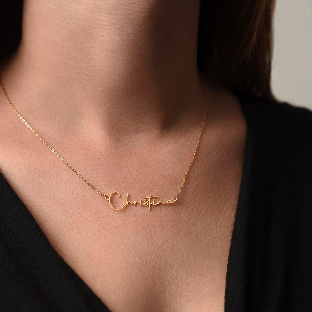To My Wife Signature Name Necklace