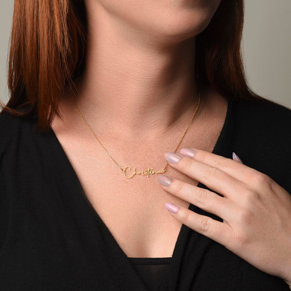 To My Wife Signature Name Necklace