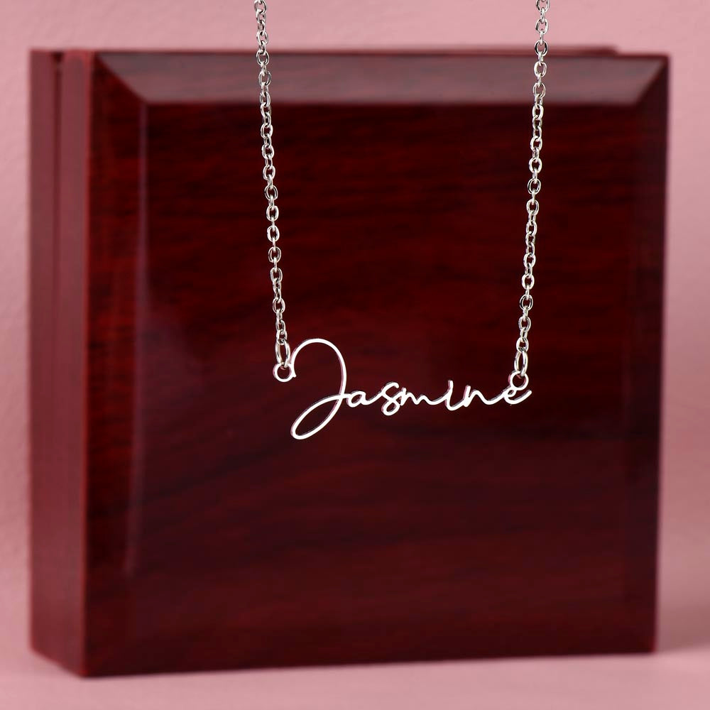 To My Wife Signature Name Necklace