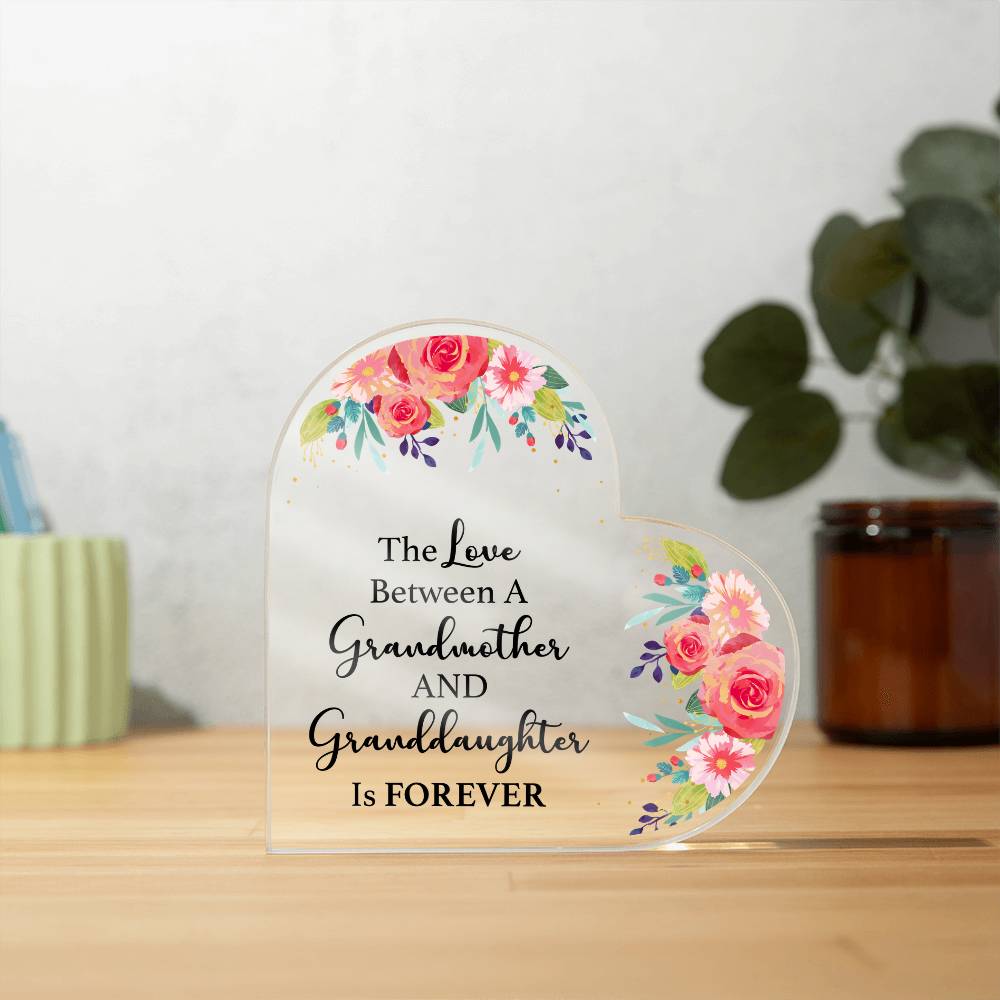 Grandmother and Granddaughter Forever Acrylic Heart Block