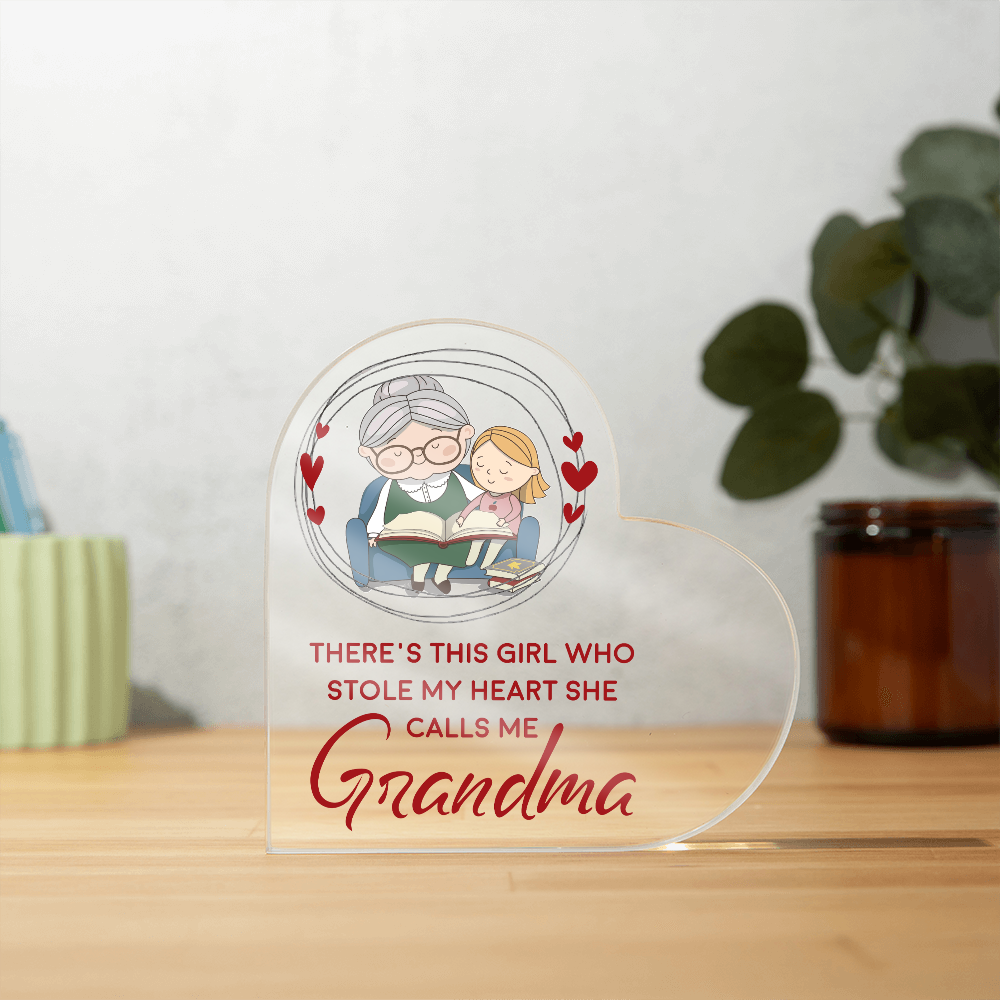 She Calls Me Grandma Acrylic Heart Block