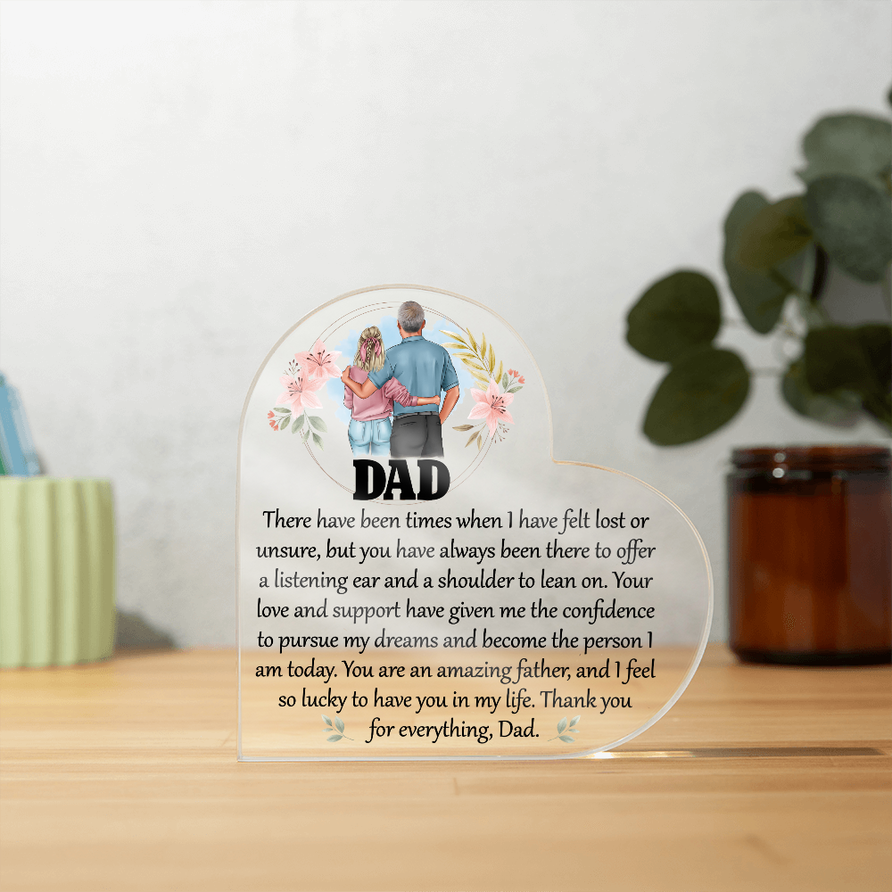 Dad, Thank You for Everything Acrylic Heart Plaque