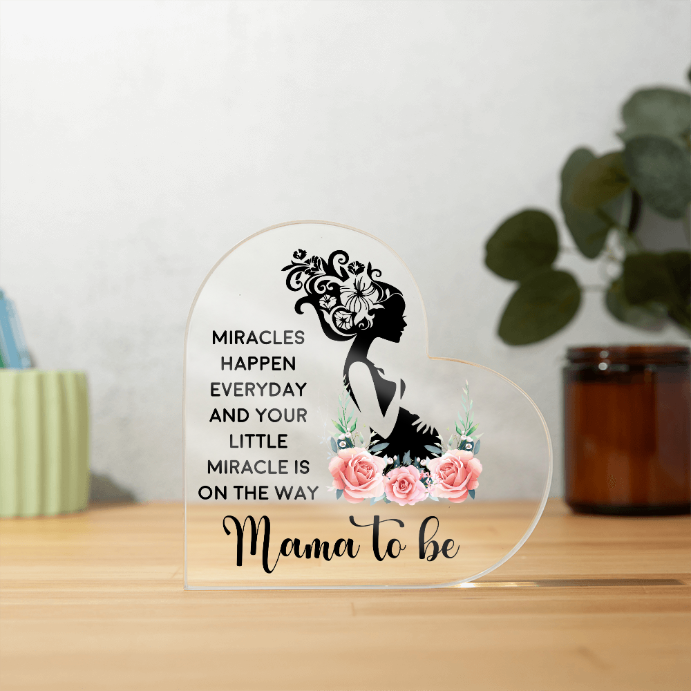 Mum-to-Be Little Miracle Acrylic Heart Block