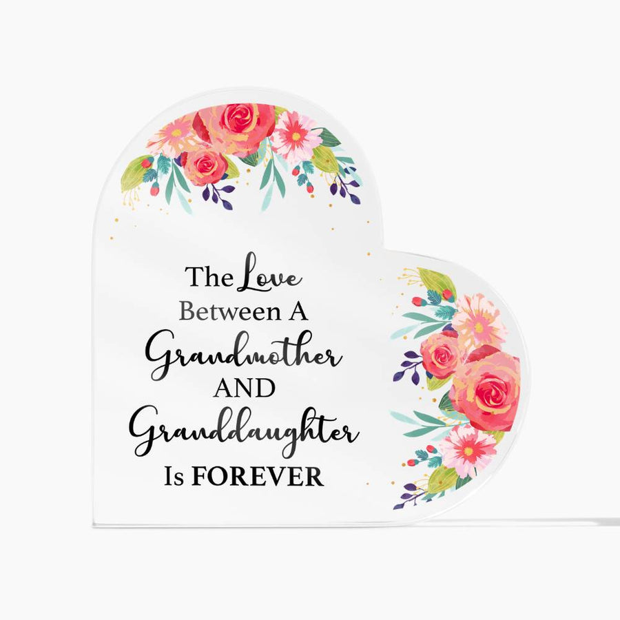 Grandmother and Granddaughter Forever Acrylic Heart Block