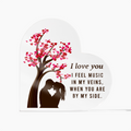 I Love You, Music in My Veins Acrylic Heart Block
