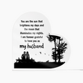 To My Husband Sun and Moon Acrylic Heart Block