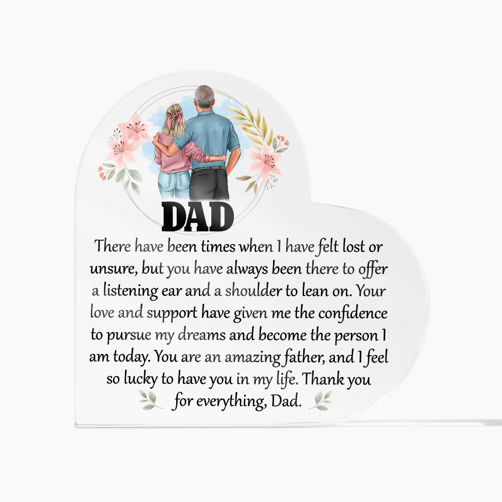 Dad, Thank You for Everything Acrylic Heart Plaque