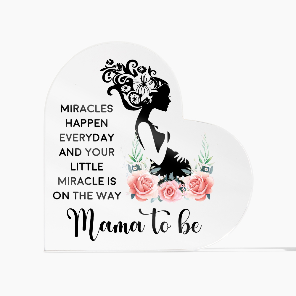 Mum-to-Be Little Miracle Acrylic Heart Block
