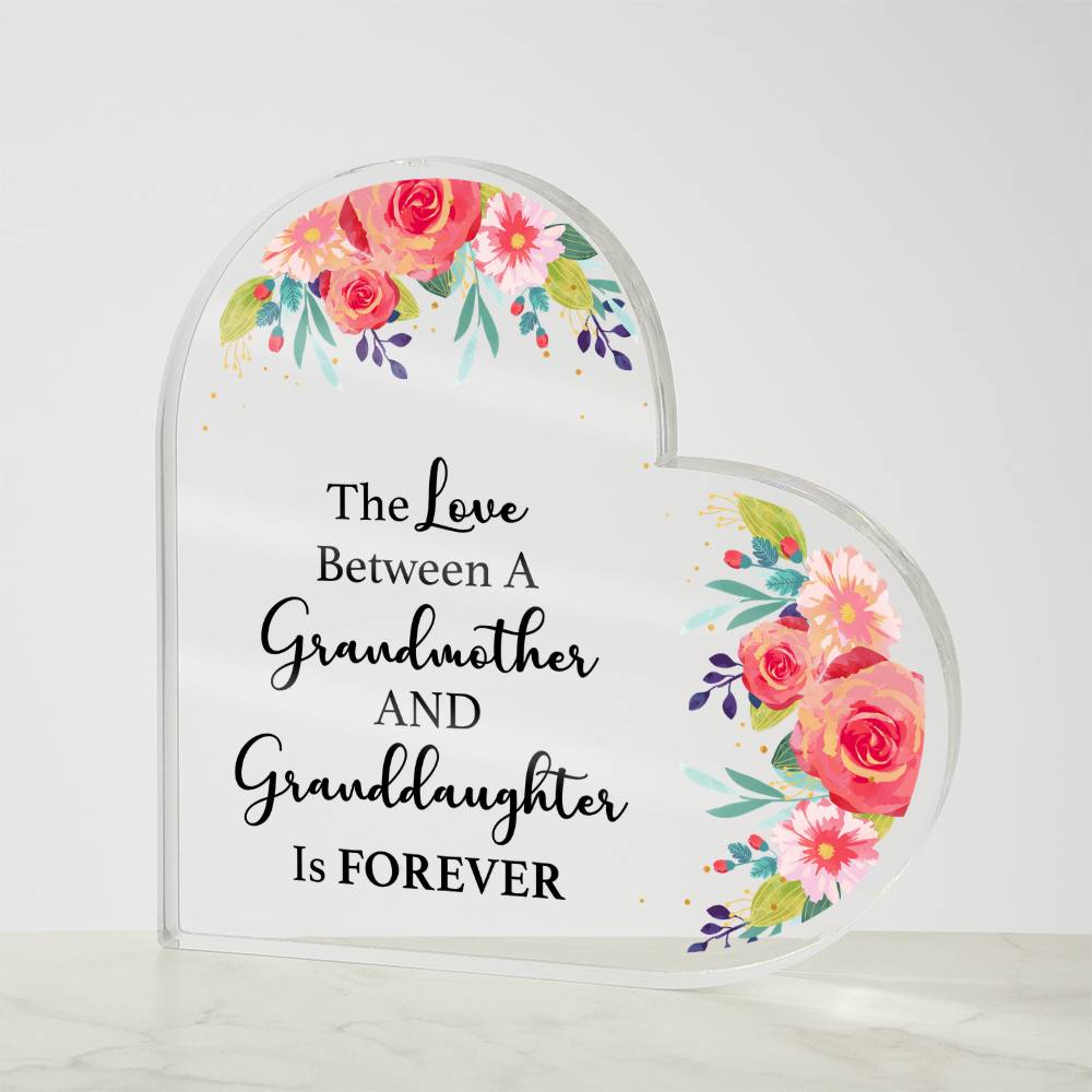Grandmother and Granddaughter Forever Acrylic Heart Block