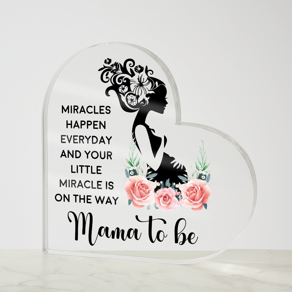 Mum-to-Be Little Miracle Acrylic Heart Block