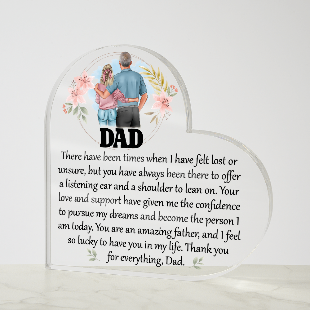 Dad, Thank You for Everything Acrylic Heart Plaque