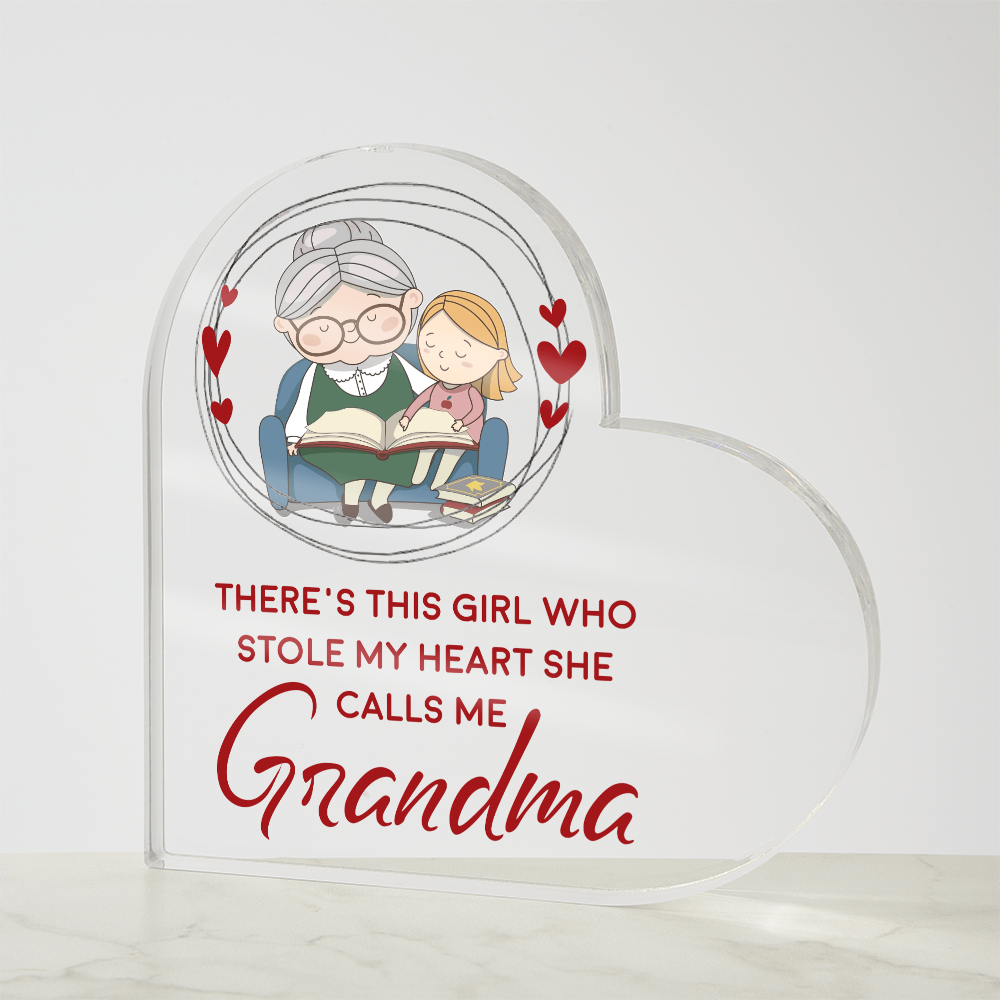 She Calls Me Grandma Acrylic Heart Block