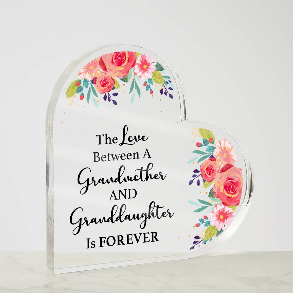 Grandmother and Granddaughter Forever Acrylic Heart Block