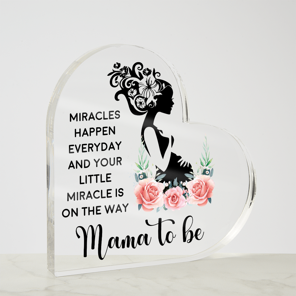 Mum-to-Be Little Miracle Acrylic Heart Block