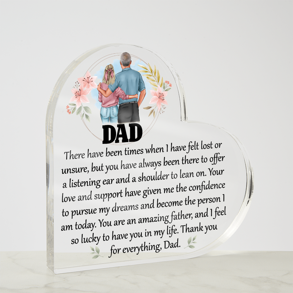 Dad, Thank You for Everything Acrylic Heart Plaque