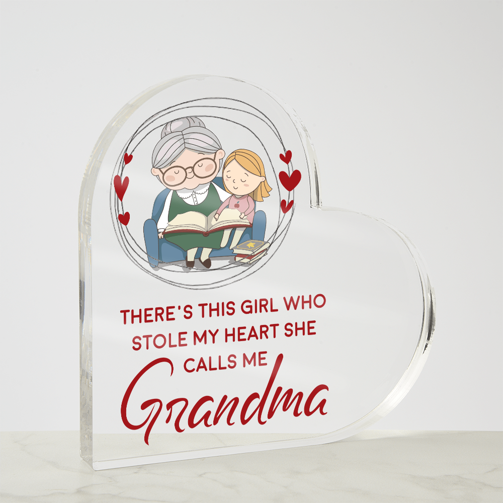 She Calls Me Grandma Acrylic Heart Block