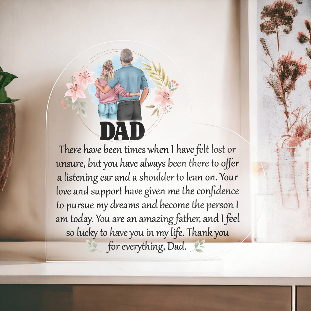 Dad, Thank You for Everything Acrylic Heart Plaque