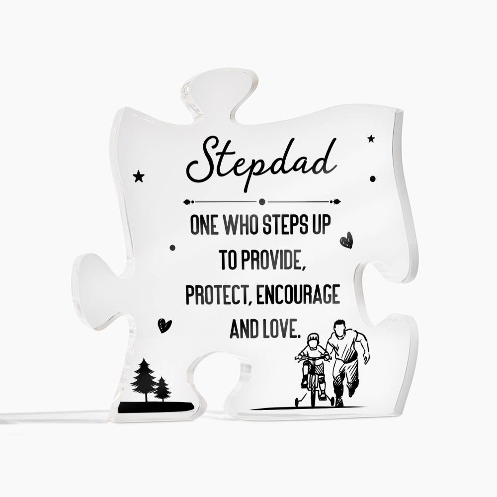Stepdad One Who Steps Up Acrylic Puzzle Plaque