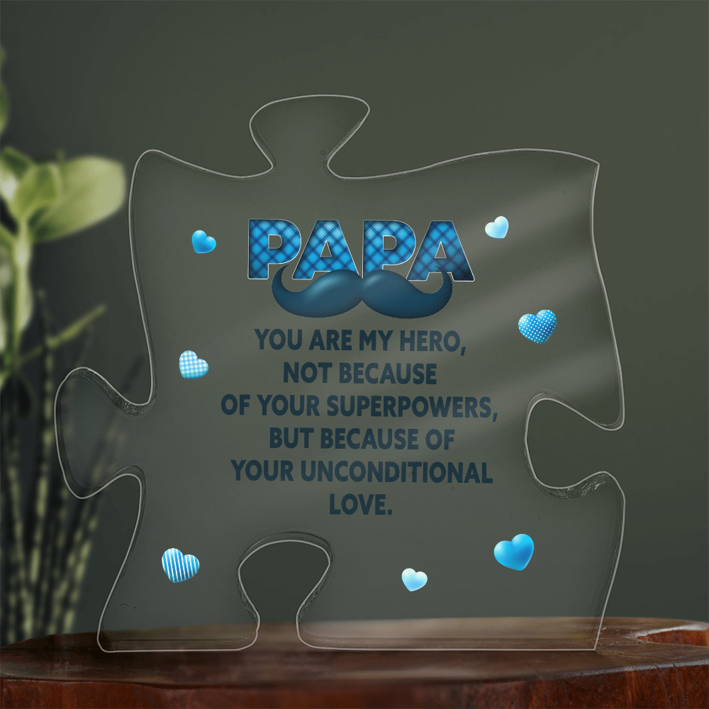 Papa You Are My Hero Acrylic Puzzle Plaque