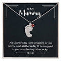 To My Mummy Next Mother's Day Personalised Baby Feet Birthstone Necklace