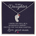 To My Daughter Wonderful Parent Personalised Baby Feet Birthstone Necklace