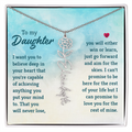 To My Daughter Aim for the Skies Flower Name Necklace