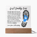 Best Daddy Ever Following Your Footsteps Acrylic Square Plaque