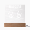Bonus Dad My Rock and Mentor Father's Day Acrylic Square Plaque