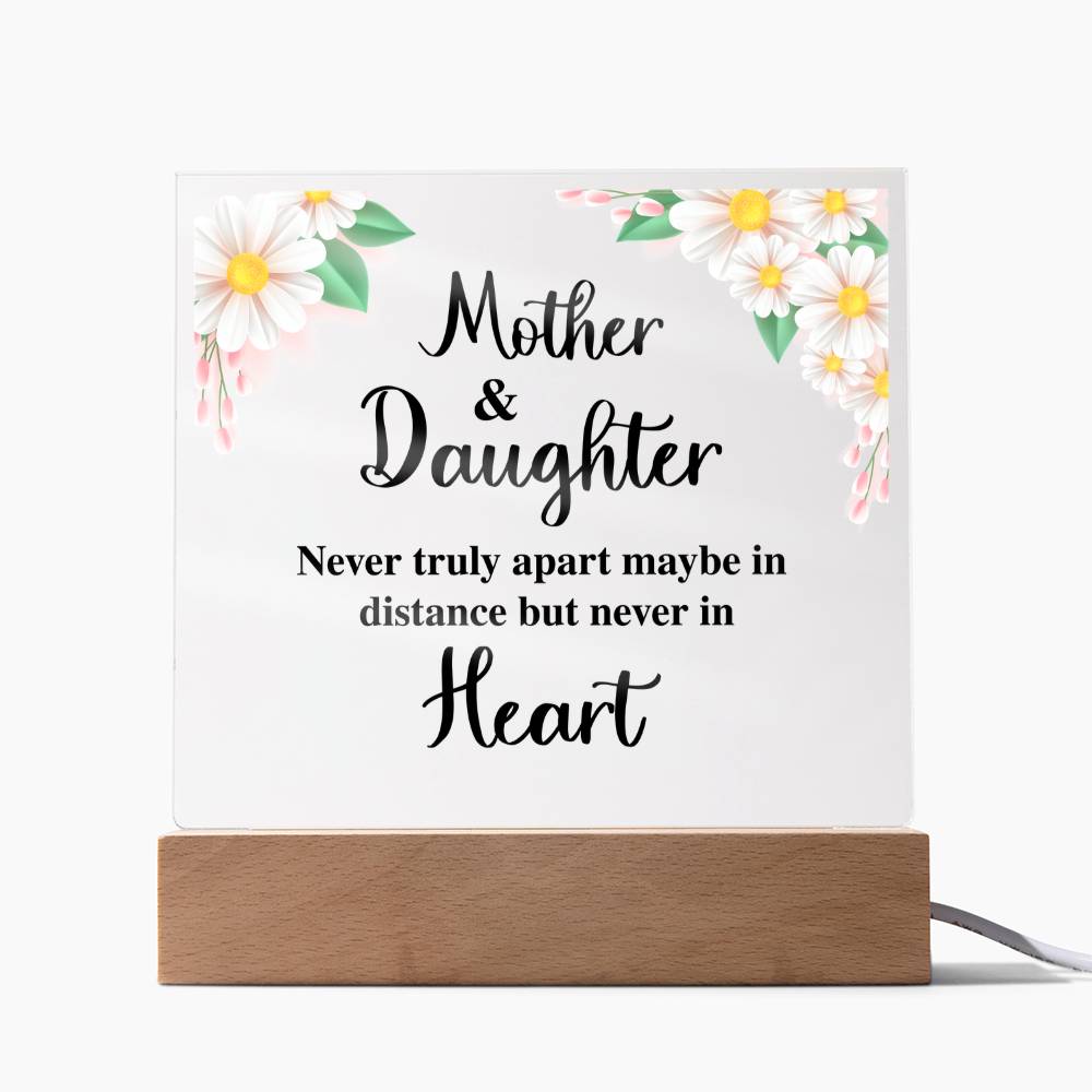 Mother and Daughter Never Truly Apart Acrylic Square Plaque
