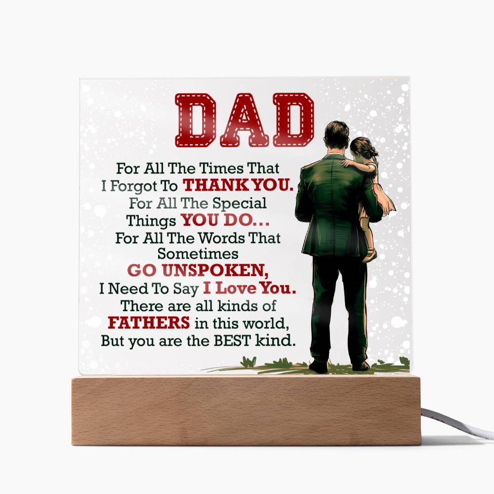Dad Thank You for All You Do Acrylic Square Plaque