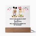 Sisters Side by Side or Miles Apart Acrylic Square Plaque