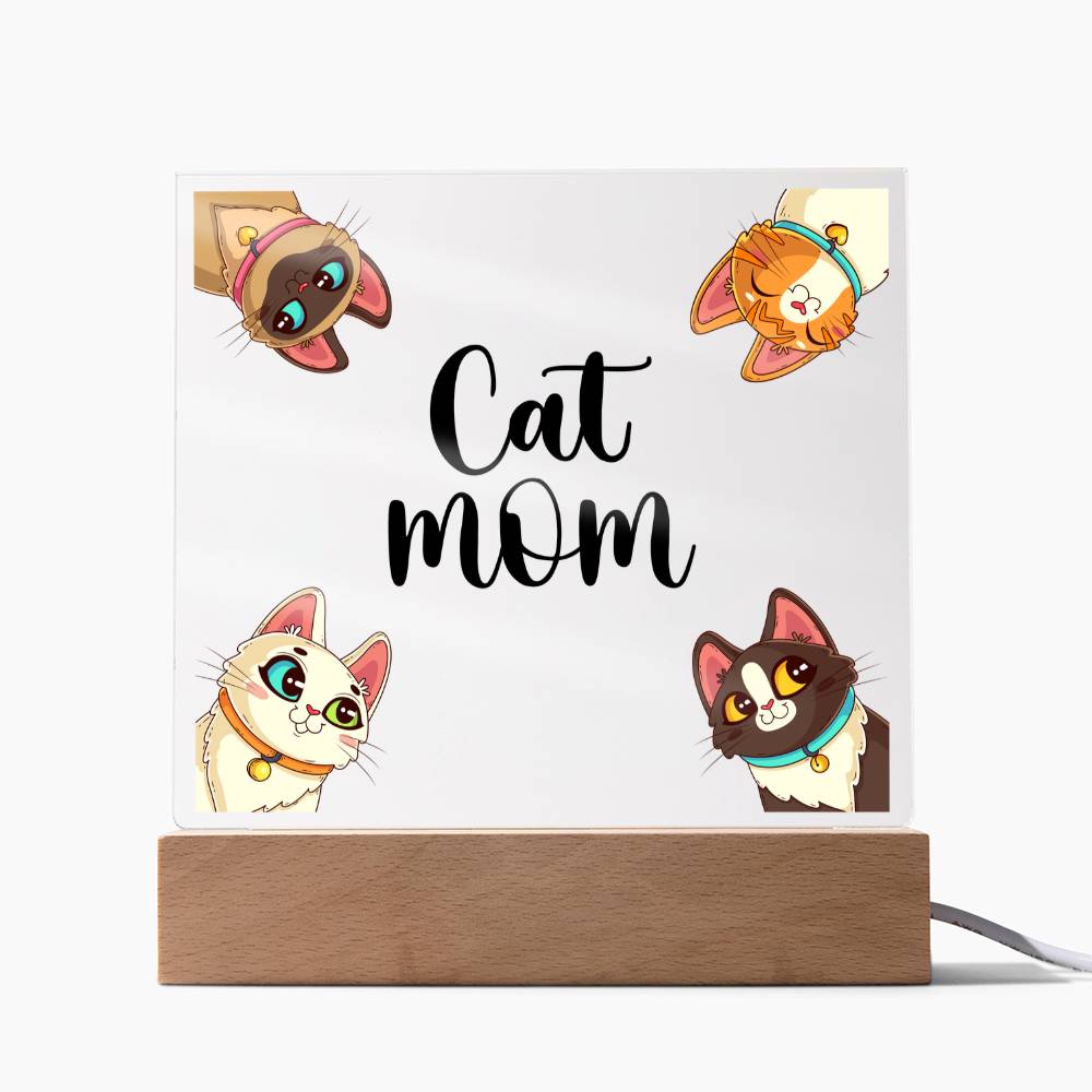 Cat Mum Acrylic Square Plaque