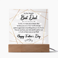 World's Best Dad Happy Father's Day Acrylic Square Plaque