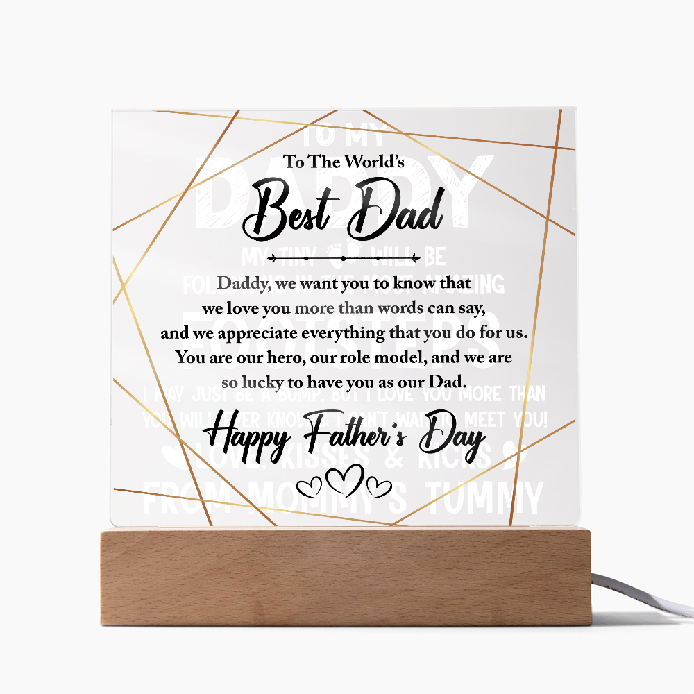 World's Best Dad Happy Father's Day Acrylic Square Plaque
