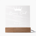 Bonus Dad Connected by Love Not DNA Acrylic Square Plaque