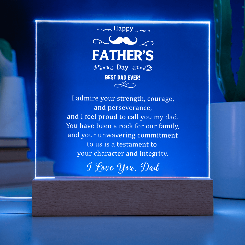 Best Dad Ever Happy Father's Day Acrylic Square Plaque