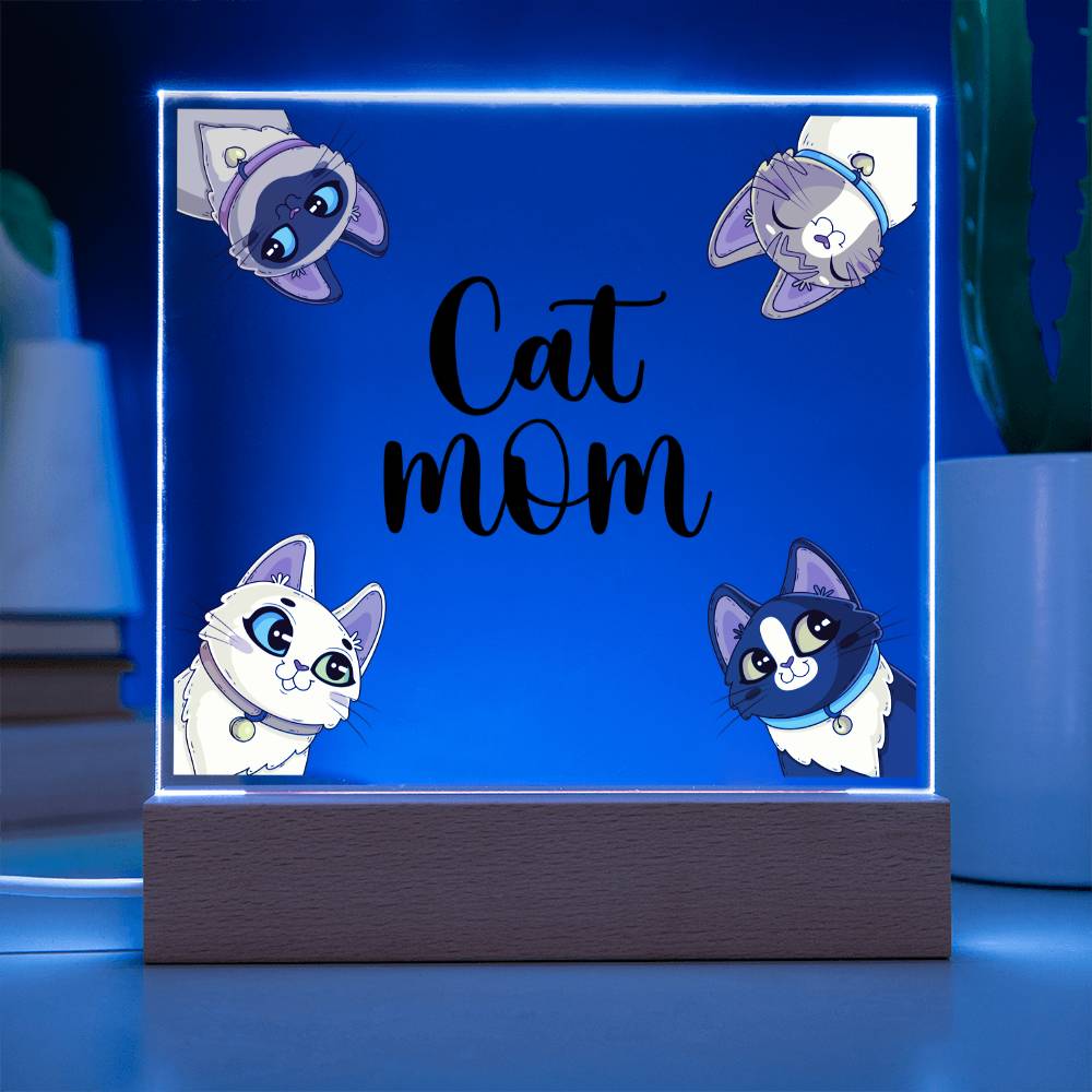 Cat Mum Acrylic Square Plaque