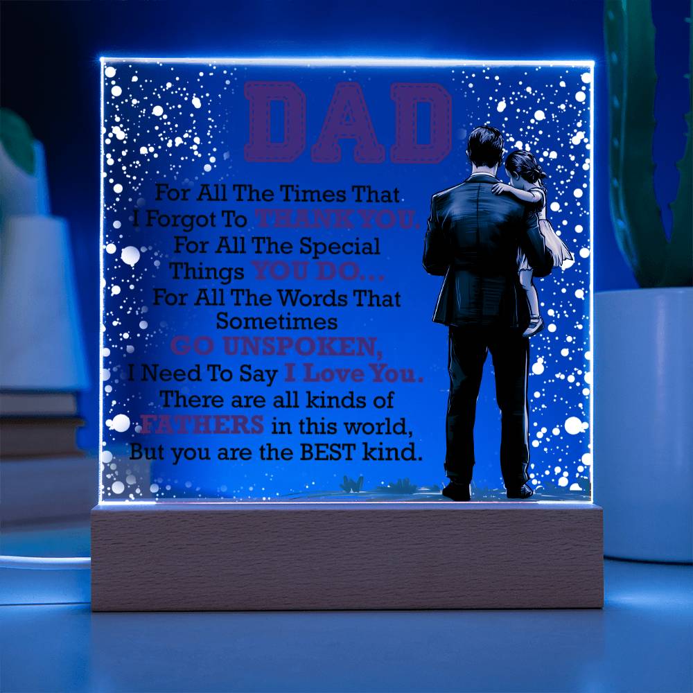 Dad Thank You for All You Do Acrylic Square Plaque