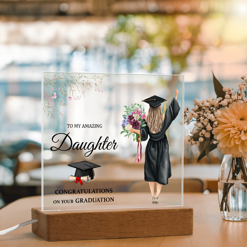 Amazing Daughter Congratulations on Your Graduation Acrylic Square Plaque