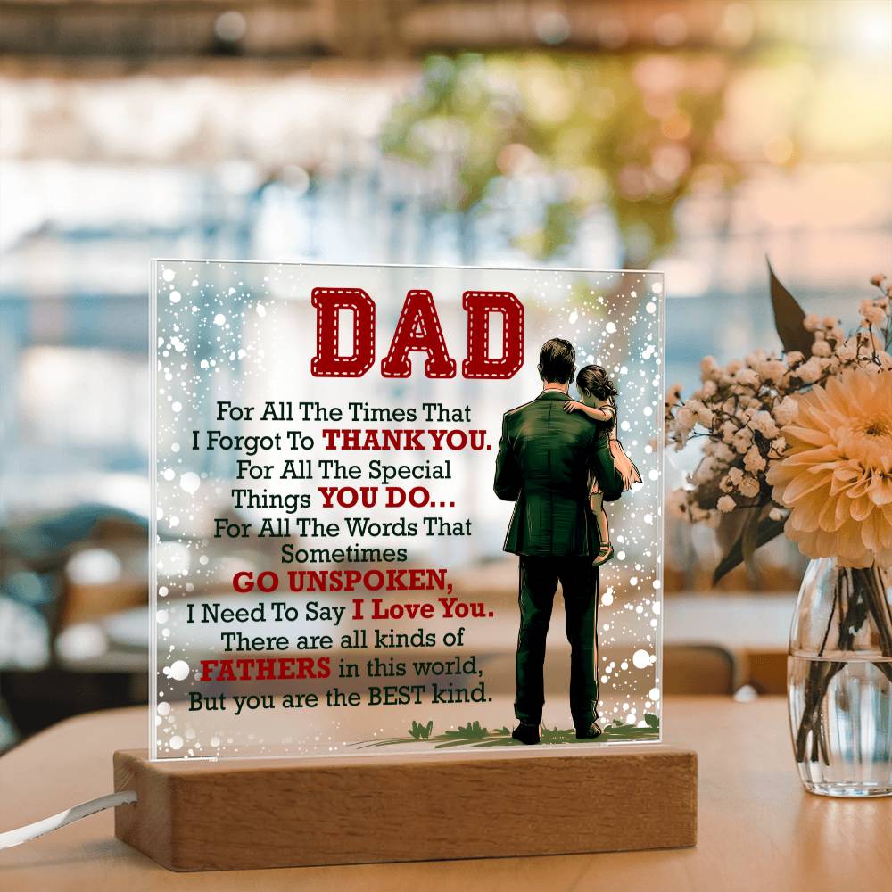 Dad Thank You for All You Do Acrylic Square Plaque