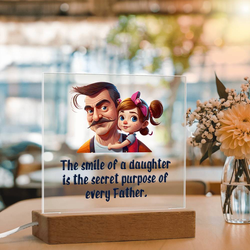 The Smile of a Daughter Father Acrylic Square Plaque
