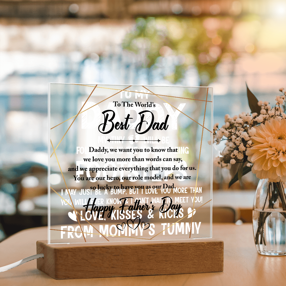 World's Best Dad Happy Father's Day Acrylic Square Plaque