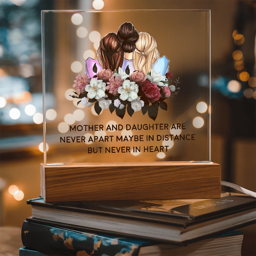 Mother and Daughter Never Apart Acrylic Square Plaque