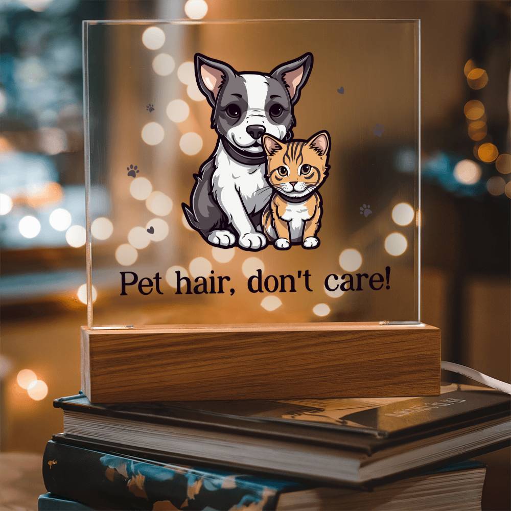 Pet Hair Don't Care Acrylic Square Plaque