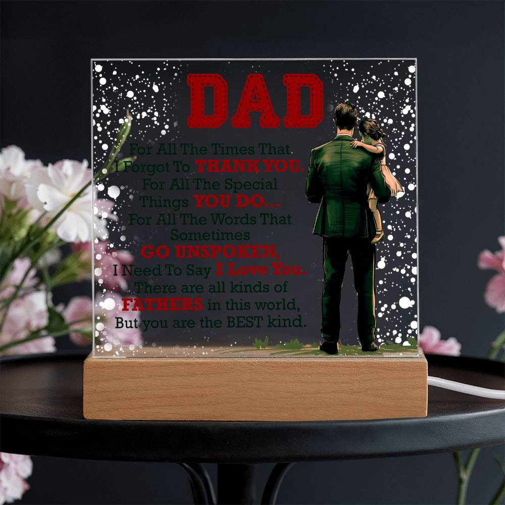 Dad Thank You for All You Do Acrylic Square Plaque