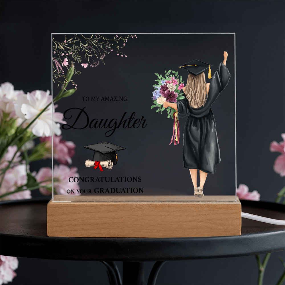 Amazing Daughter Congratulations on Your Graduation Acrylic Square Plaque