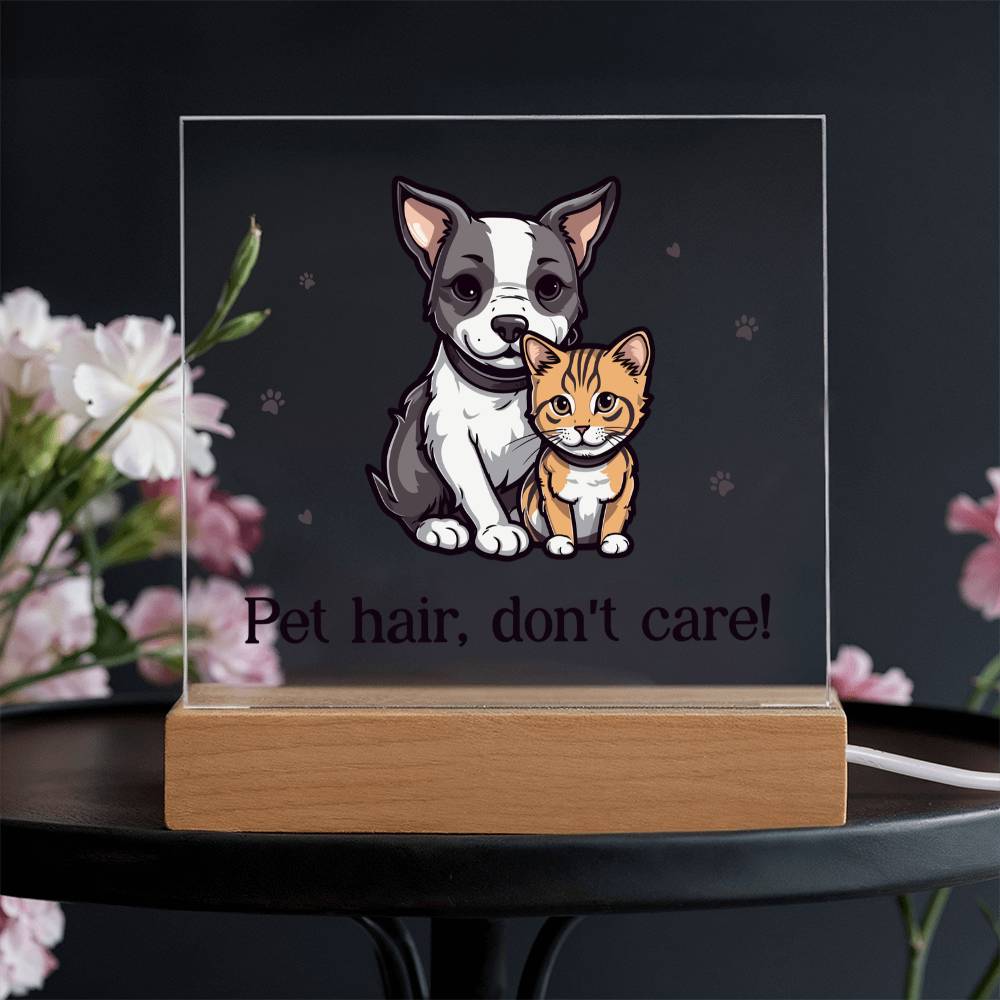 Pet Hair Don't Care Acrylic Square Plaque